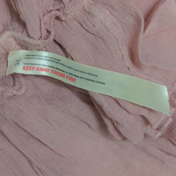 Free People Adella Cami Crochet Lace Flowy Tiered Crisscross Dusty Mauve M New - Picture 7 of 11